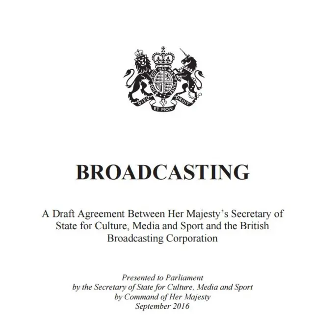 Agreement between UK government and BBC