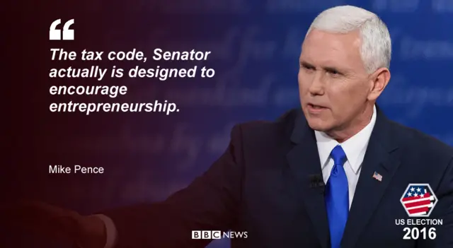 Pence replying to criticism of Donald Trump not paying taxes