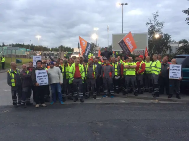 GMB workers on strike