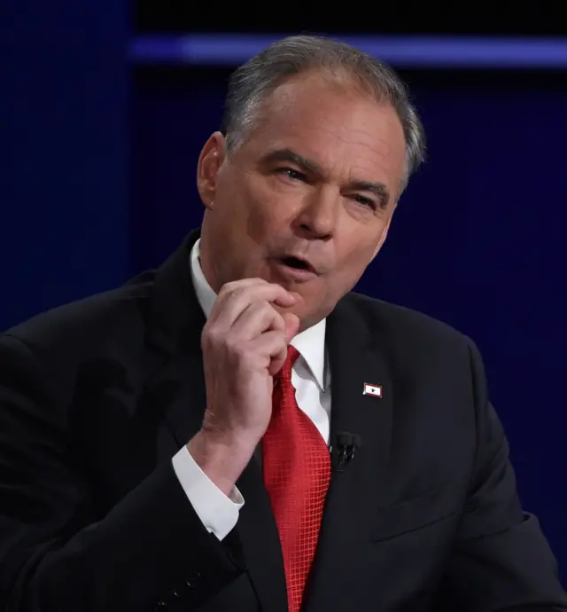 Tim Kaine in the debate in Farmville