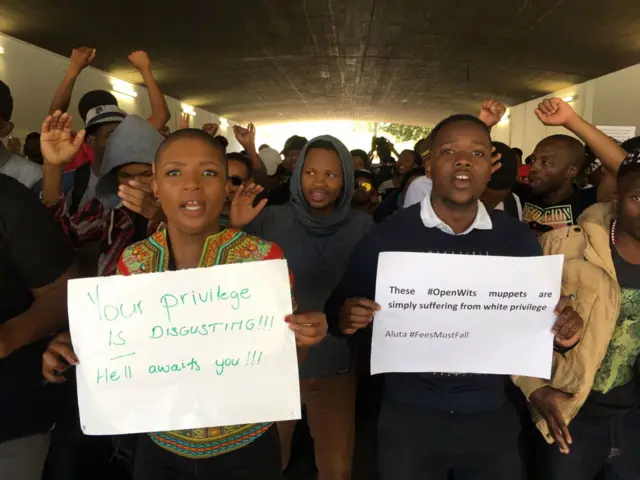 #FeeMustFall protesters