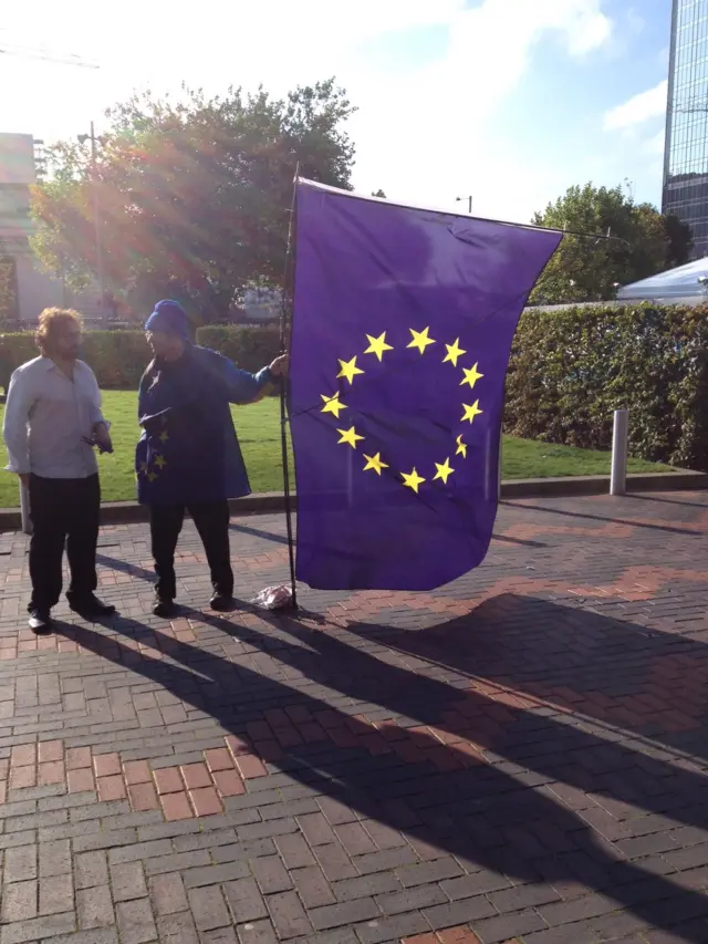 EU flag at Tory conference