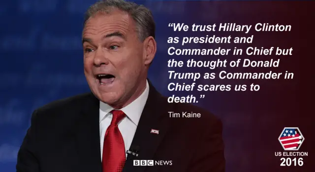 Tim Kaine saying thought of Donald Trump as president 'scares us to death'