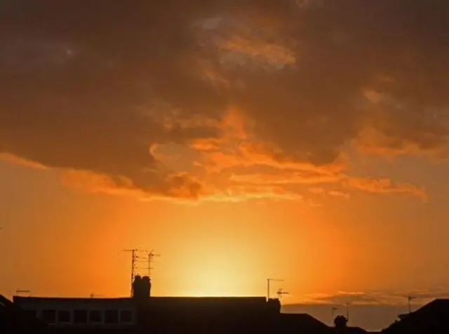 Sunrise over Beverley rooftops