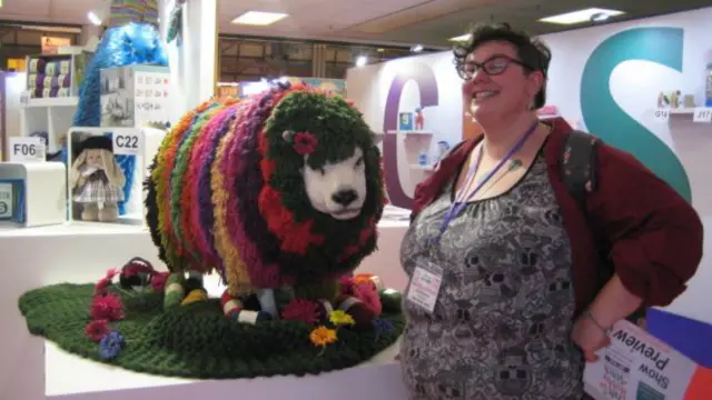 A sheep from one of the Stitches 2015 and staff member Kate Dickinson