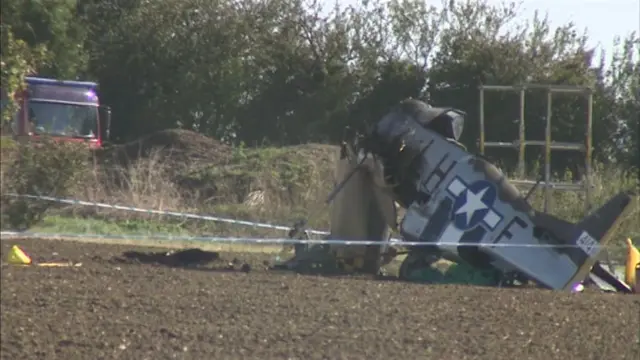 The wrecked vintage aircraft