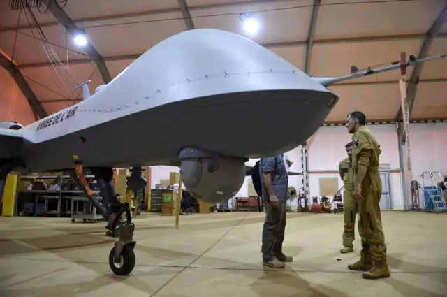 US-made drone Reaper in a French army base in Niger