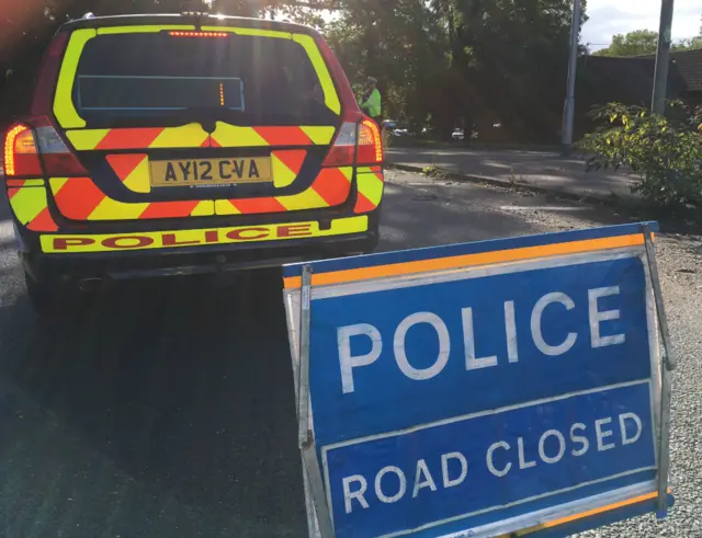 Road closed sign