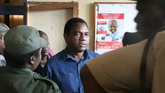 Hichilema at the police station