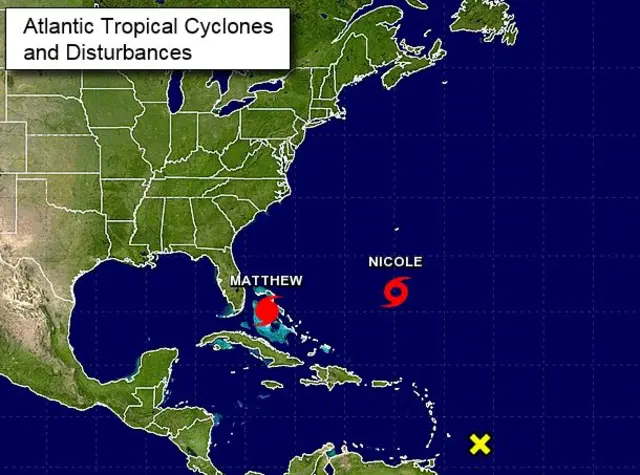 Image showing tropical storms forming in the Atlantic - 6 October 2016