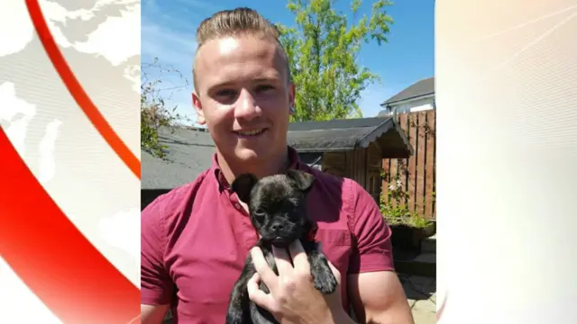 Corrie Mckeague and his puppy