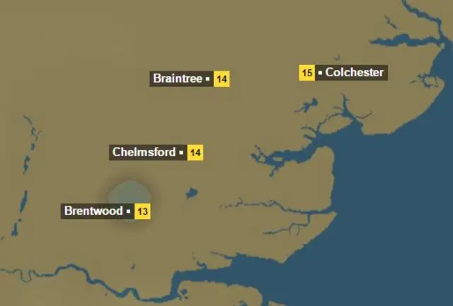 Essex weather map