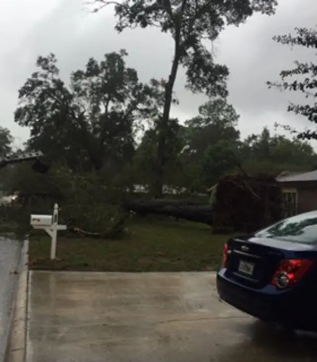 Storm damage at Orange Park, near Jacksonville, Florida