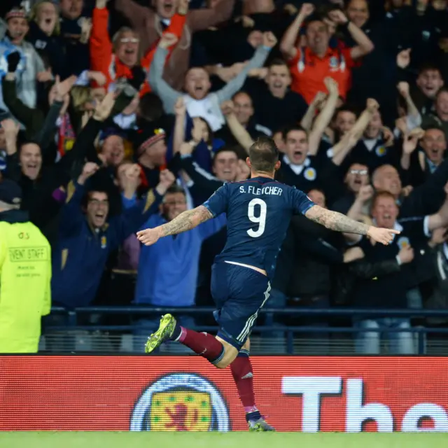 Scotland striker Steven Fletcher celebrates