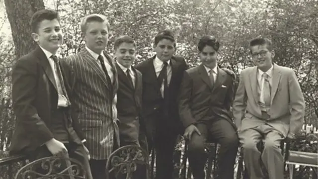 Trump at a Bar Mitzvah (second from left) in 1959