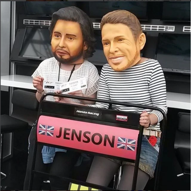 Alonso and Button masks