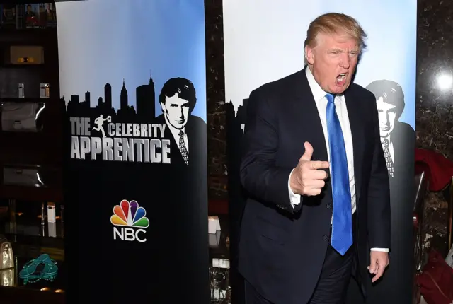 Donald Trump attends a Celebrity Apprentice red carpet event at Trump Tower in New York City.