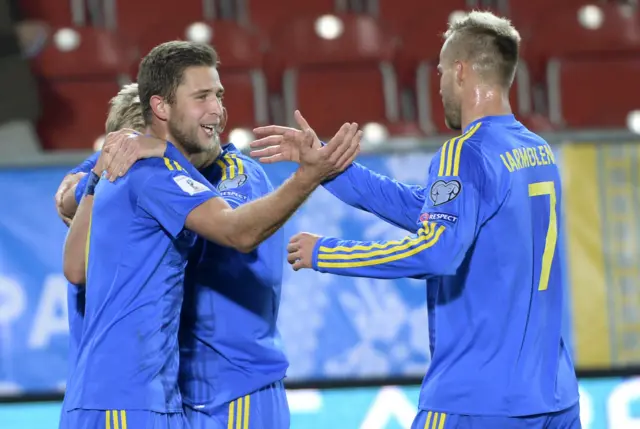 Artem Kravets celebrates