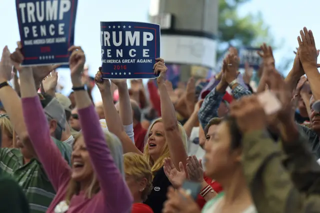 Trump supporters at a rally at in Henderson, Nevada.