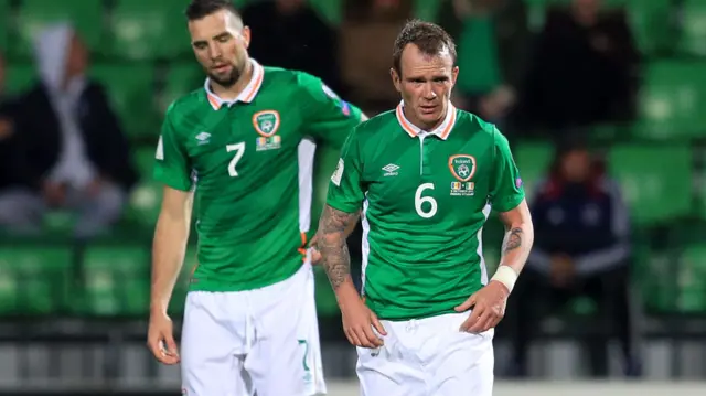 James McClean looks dejected