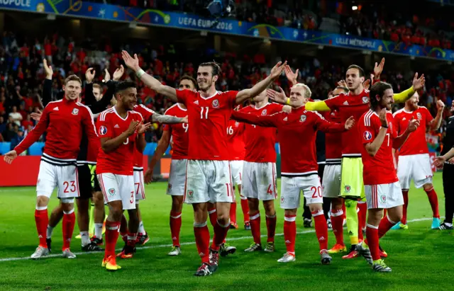 Wales celebrate