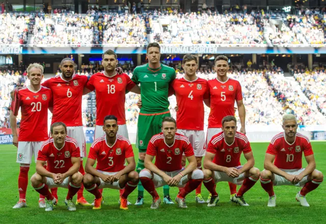 Wales team line-up