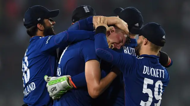 England players celebrate