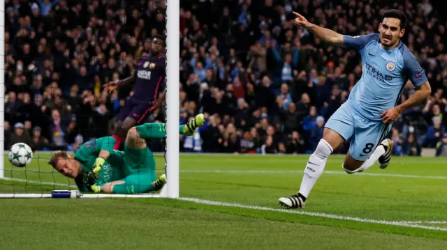 Ilkay Gundogan celebrates