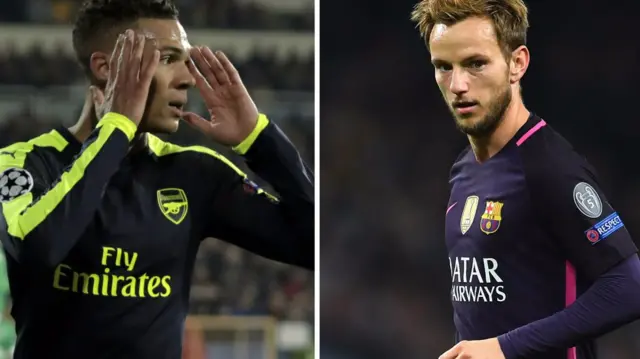 Kieran Gibbs and Ivan Rakitic