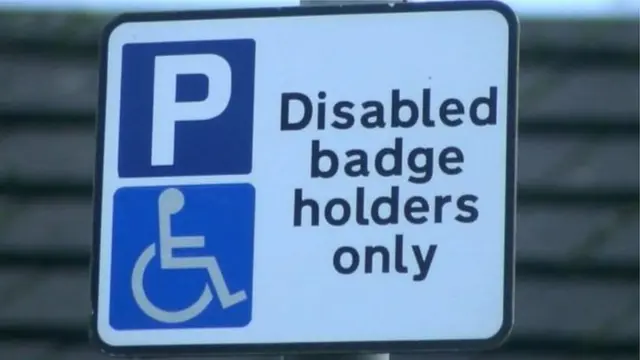 Blue badge parking sign