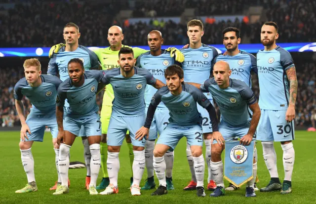 Manchester City team line-up pre-match