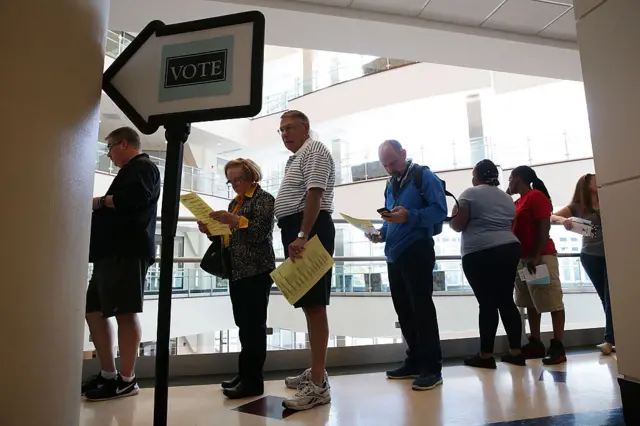 Cuing to vote early in North Carolina.