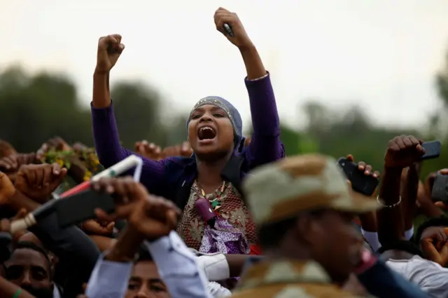 Protester in Ethiopia