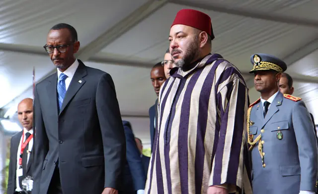 King Mohammed VI with Rwandan president Paul Kagame