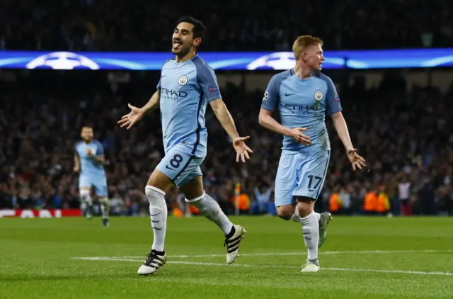 Ilkay Gundogan celebrates