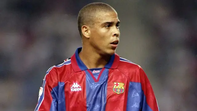 Ronaldo playing for Barcelona