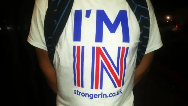 Britain Stronger In Europe campaign t-shirt