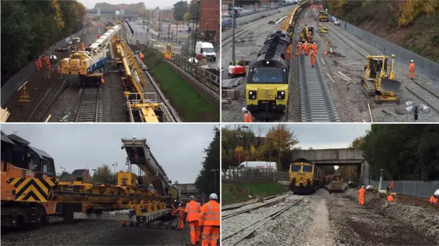 Work being carried out at Bromsgrove Rail Station