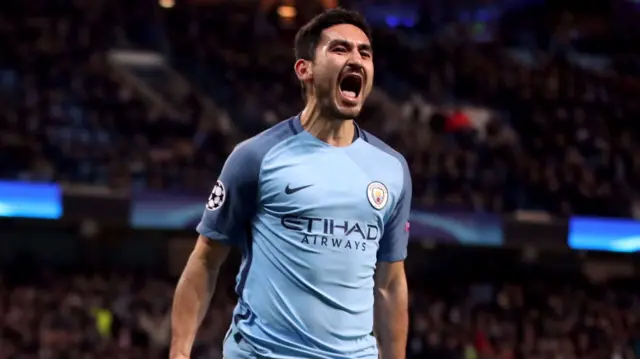 Ilkay Gundogan celebrates