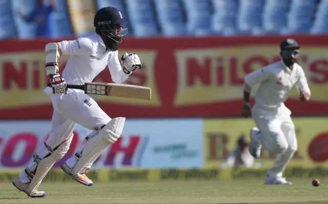 Moeen Ali runs