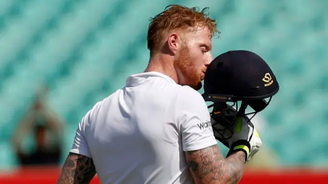 Ben Stokes celebrates his century