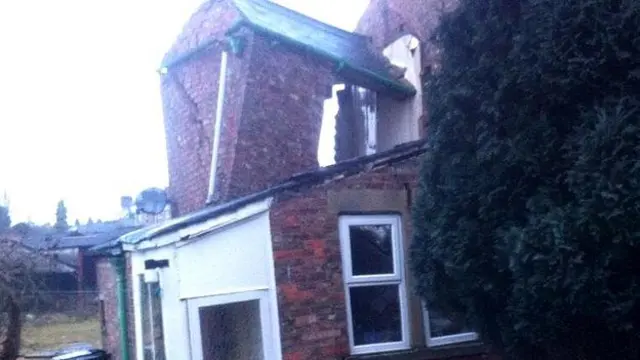 Damage to house in Ripon