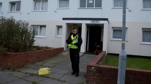 Crime scene at Essex Close, Luton