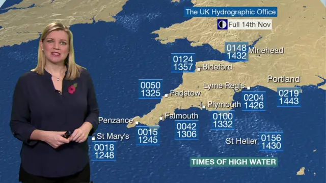 Tide times Thursday 10th November