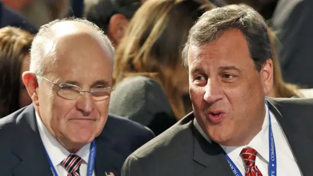 ew Jersey Governor Chris Christie (R) and former New York City Mayor Rudy Giuliani - 26 September 2016