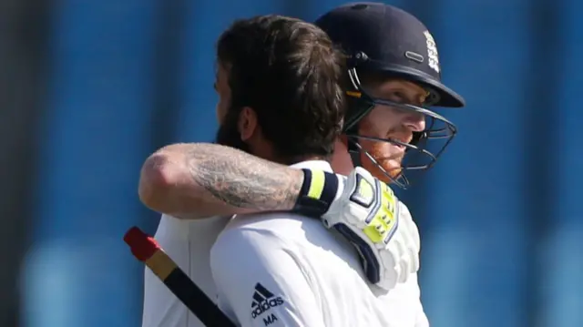 Ben Stokes and Moeen Ali celebrate