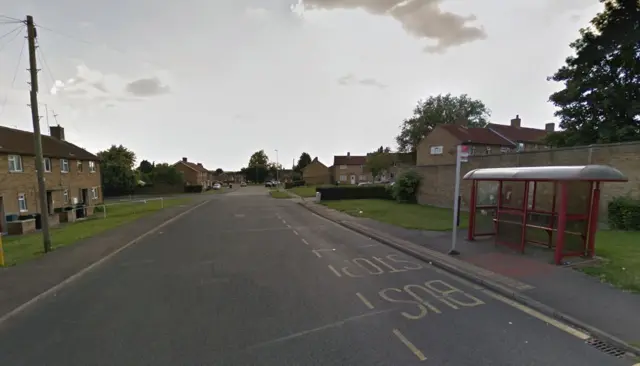 Bus stop on Avon Drive in Kings Heath, Northampton.