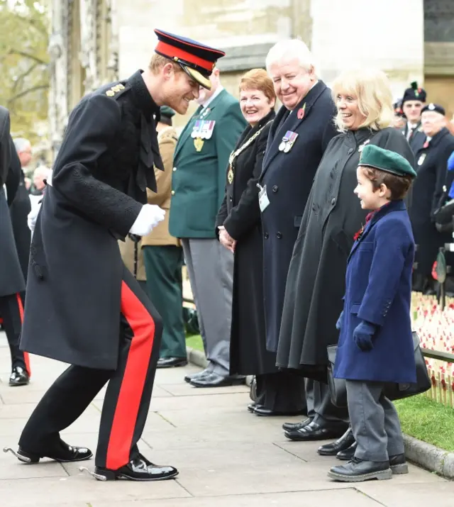 Prince Harry outside Westminster Abbey