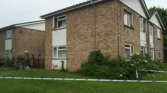 A house on Patterdale Walk in Northampton surrounded by a police cordon.