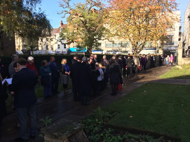 People gathered at All Saints' church in Northampton town centre.